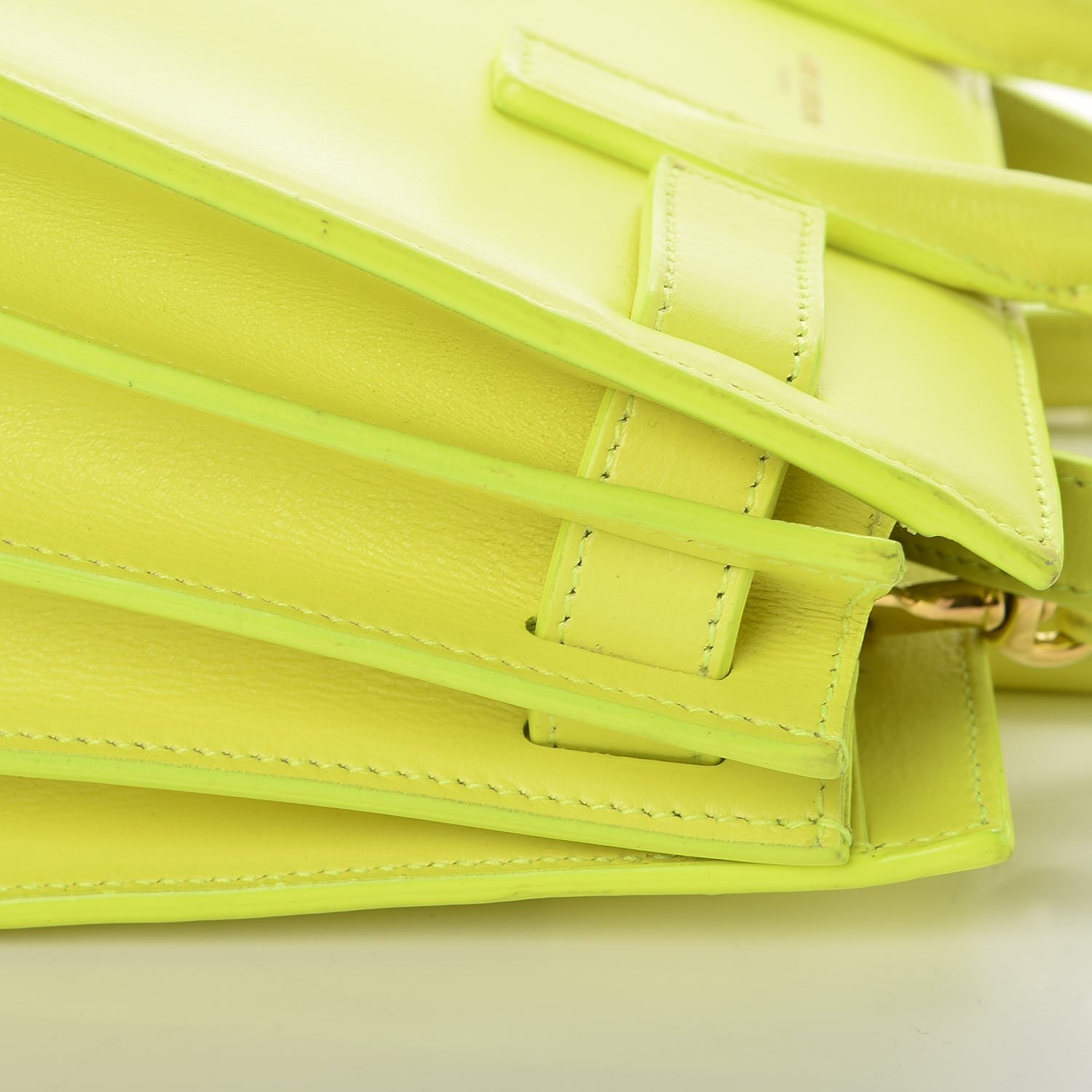 Saint Laurent Calfskin Nano Sac De Jour Neon Yellow 15 of 19