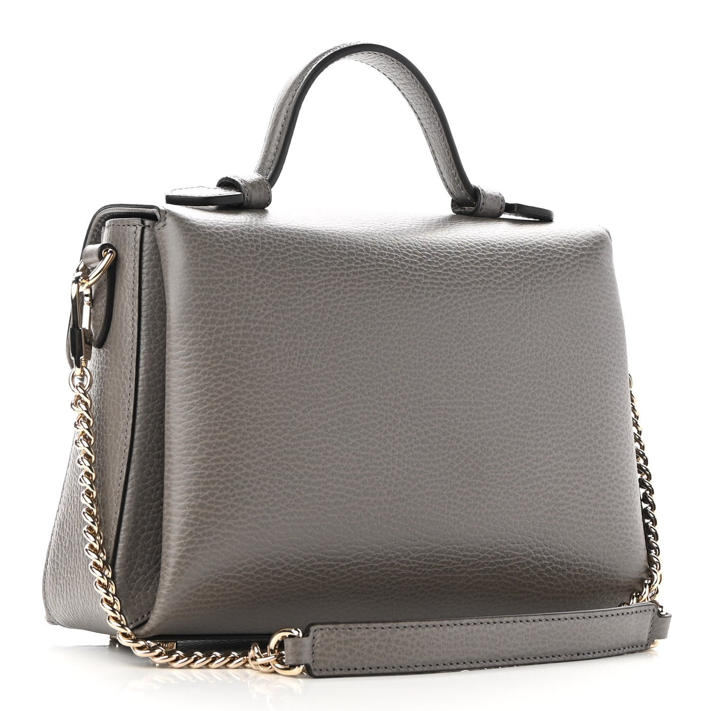 Dollar Calfskin Interlocking G Top Handle Shoulder Bag Loess