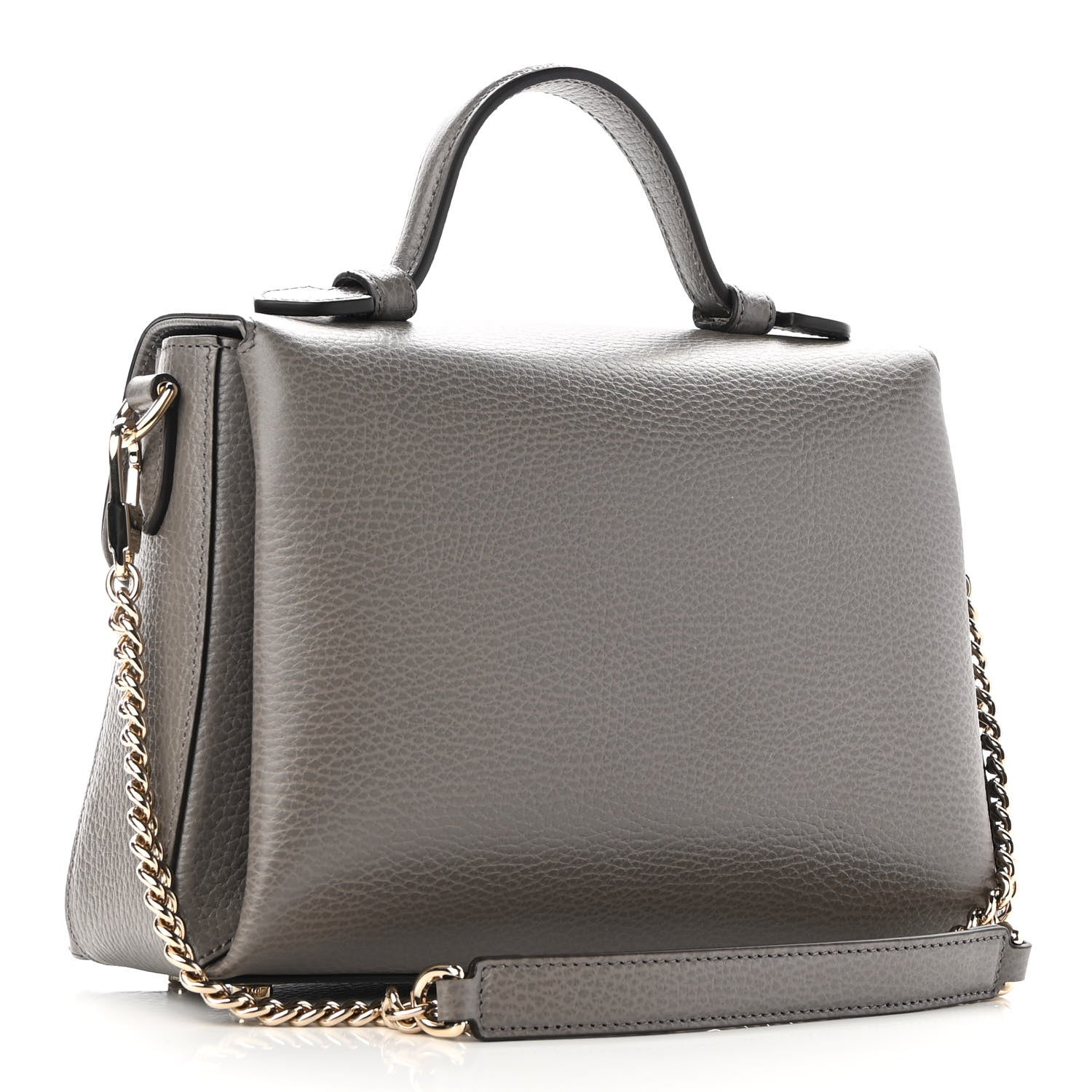 Gucci Dollar Calfskin Interlocking G Top Handle Shoulder Bag Loess 3 of 11
