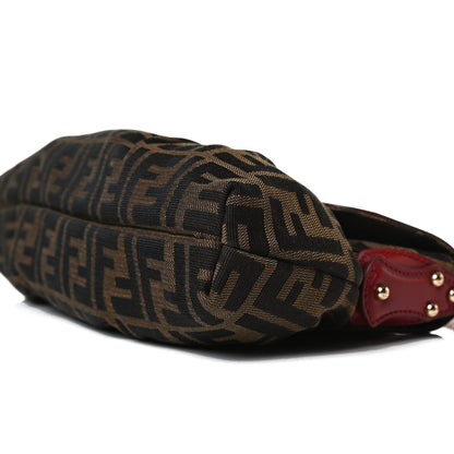 Fendi Zucca Cuoio Lucido Small Chef Shoulder Bag Tobacco Rosso Scuro 9 of 13