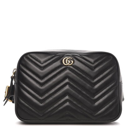 Gucci Calfskin Matelasse Mens GG Marmont Belt Bag 80 32 Black 1 of 10