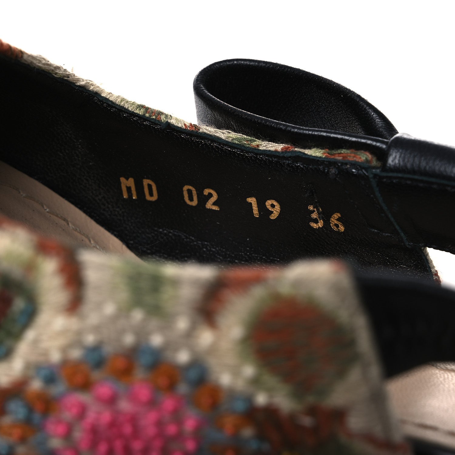 Christian Dior Embroidered Calfskin Beaded Sweet D Sling-Back