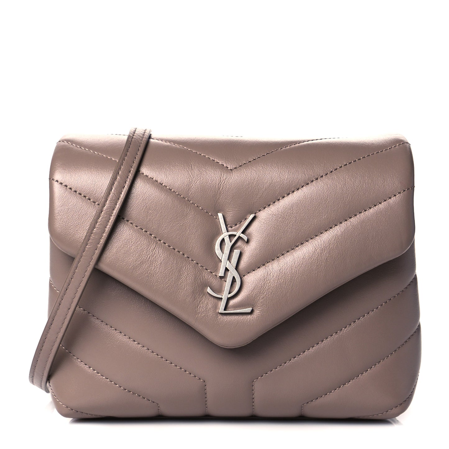 Calfskin Y Quilted Monogram Toy Loulou Satchel Dusty Grey