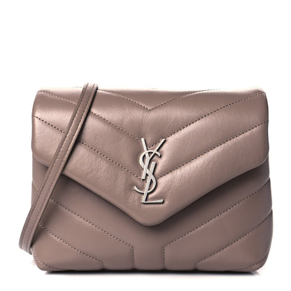Saint Laurent Calfskin Y Quilted Monogram Toy Loulou Satchel Dusty Grey 1 of 10