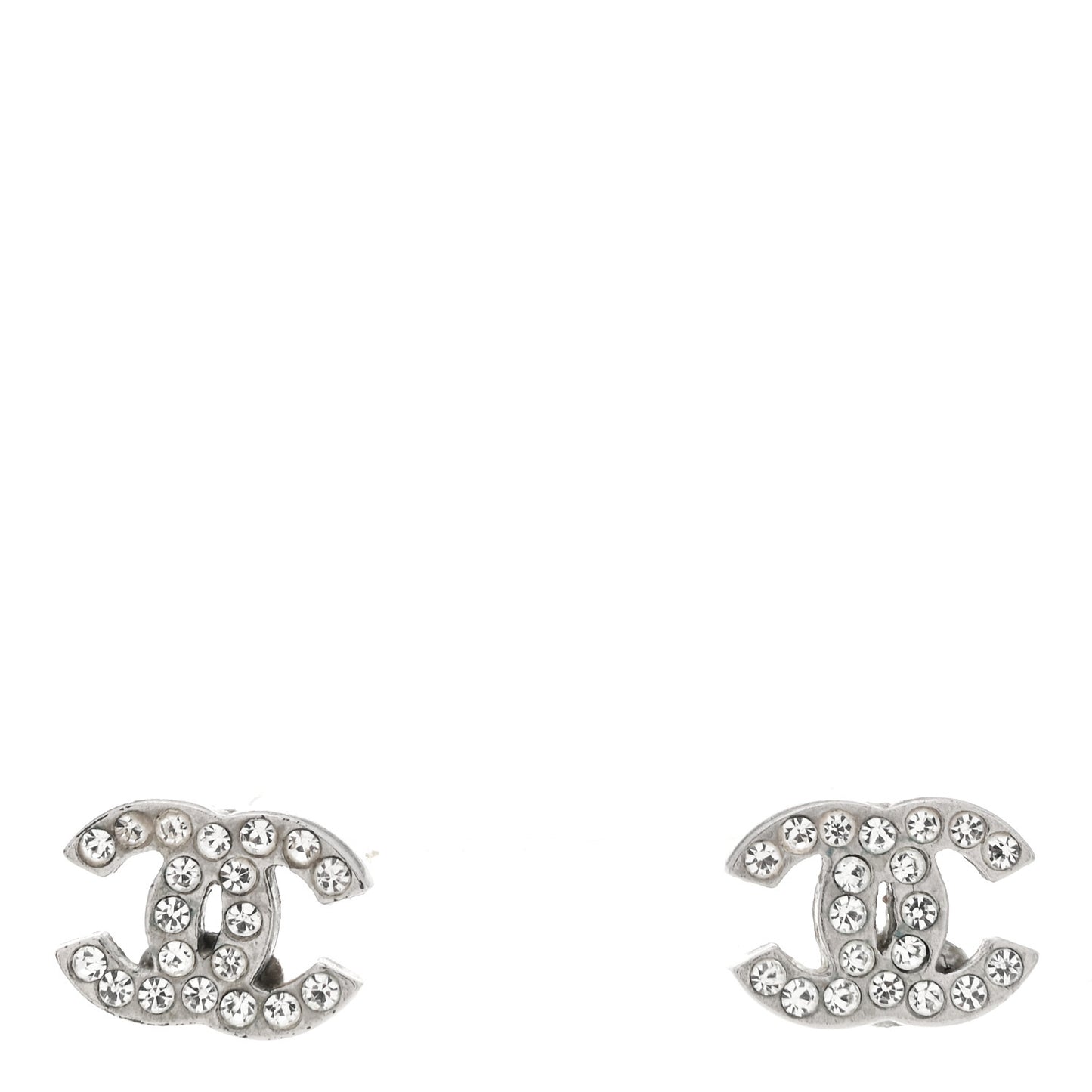 Crystal Mini CC Earrings Silver
