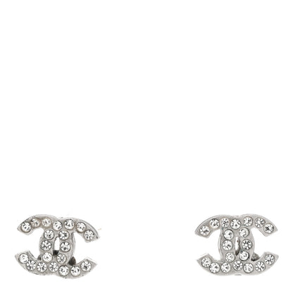 Chanel Crystal Mini CC Earrings Silver 1 of 6