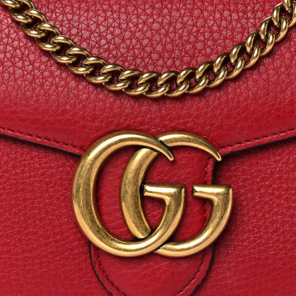 Gucci Calfskin GG Marmont Chain Wallet Vulcanic Red 7 of 11