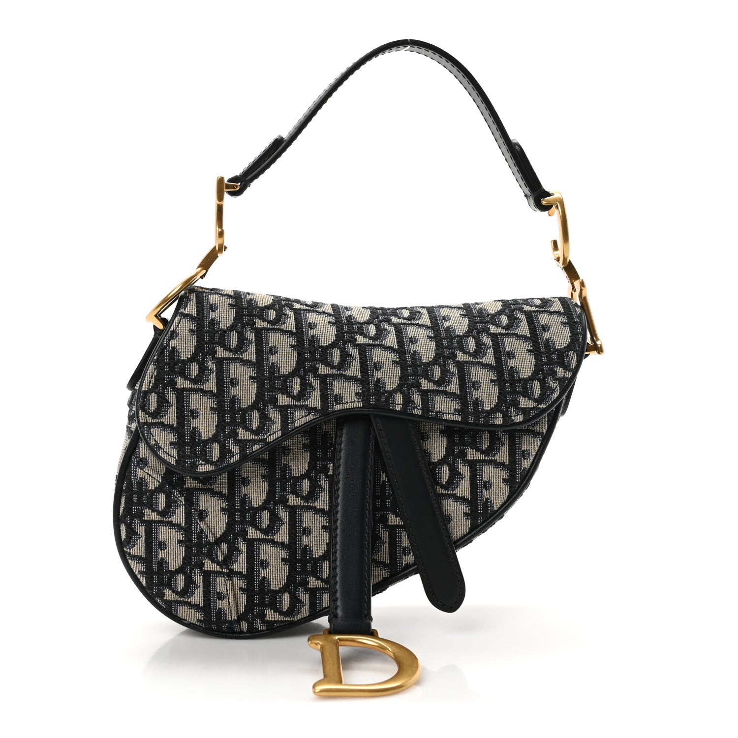 Christian Dior Oblique Mini Saddle Bag Blue 1 of 10