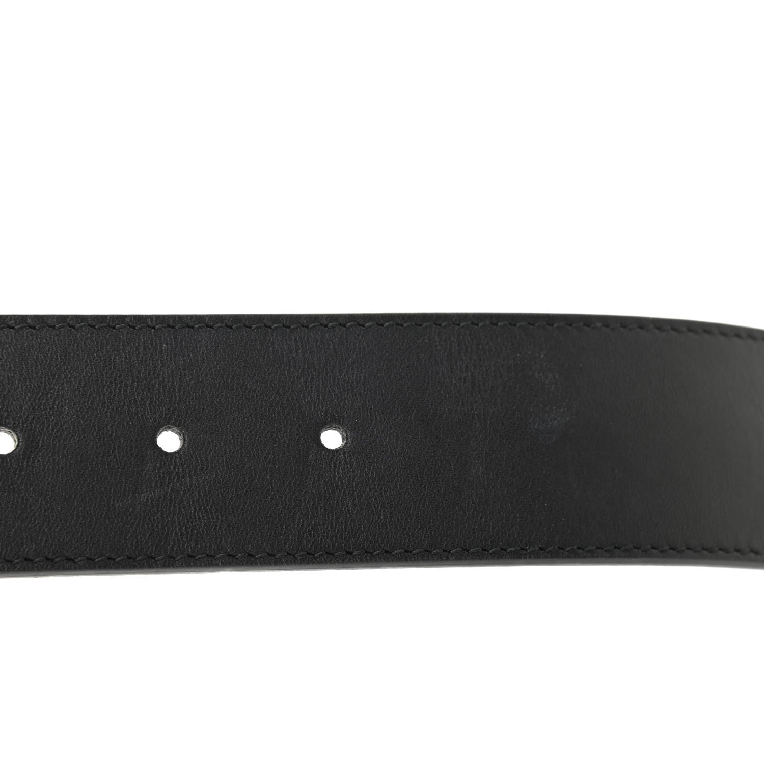 Gucci Moon Calfskin Pearl Double G 40mm Belt 80 32 Black Cream 4 of 10