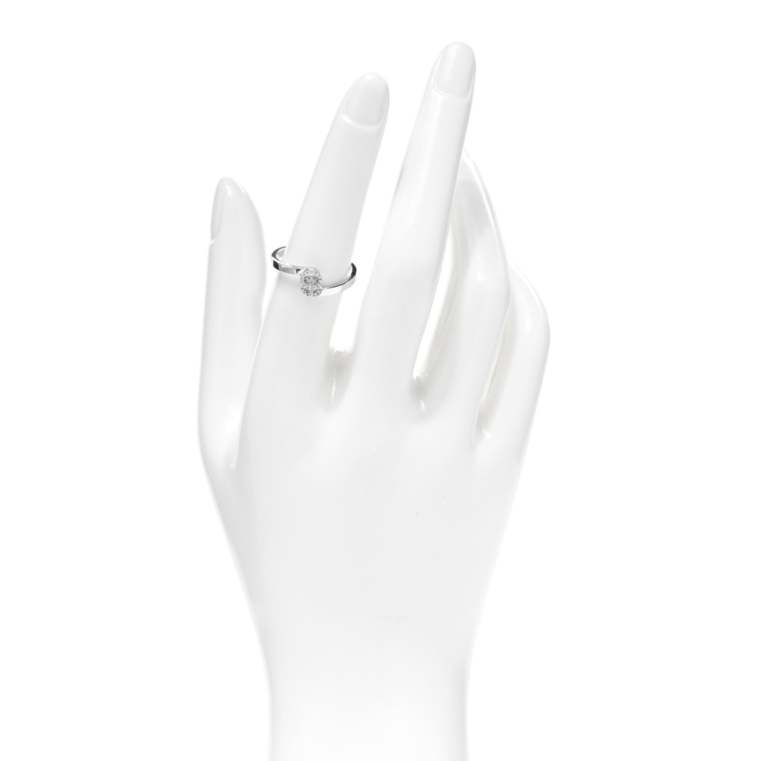 Gucci 18K White Gold Diamond Running G Ring 54 6.75 2 of 5