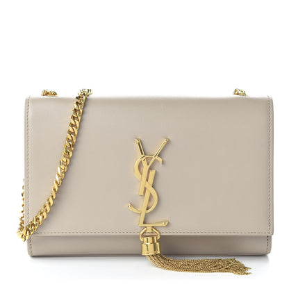 Saint Laurent Calfskin Small Classic Monogram Kate Tassel Satchel Dark Beige 1 of 11