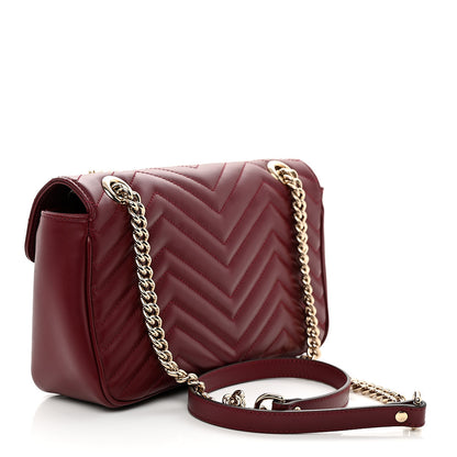Gucci Calfskin Matelasse Small GG Marmont Shoulder Bag Rosso Ancora Red 3 of 10