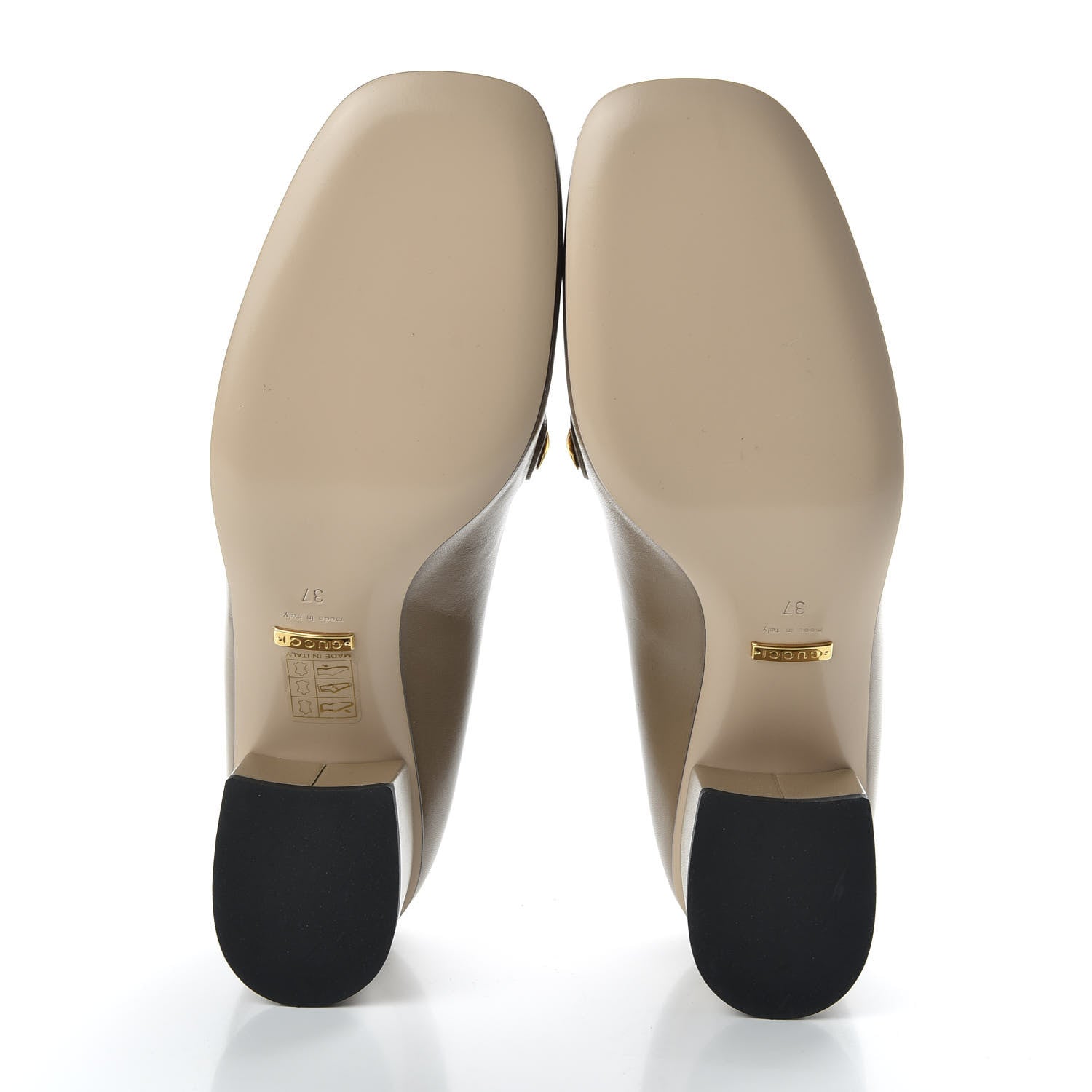 Gucci Malaga Kid Sylvie Web Chain Mid Heel Loafers 37 Mud 5 of 10