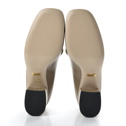 Gucci Malaga Kid Sylvie Web Chain Mid Heel Loafers 37 Mud 5 of 10