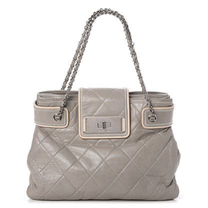 Chanel Lambskin Quilted Mademoiselle Accordion Tote Grey 1 of 10