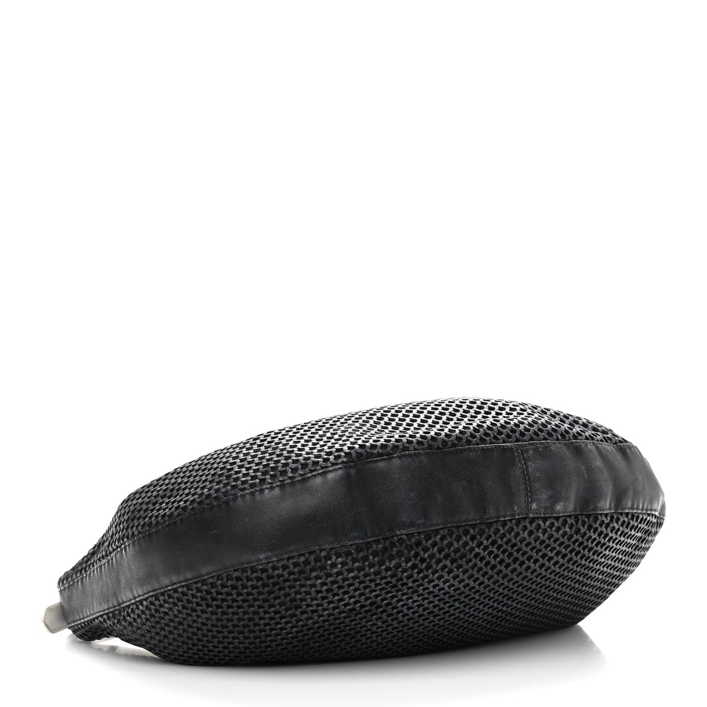 Leather Perforated Hobo Black
