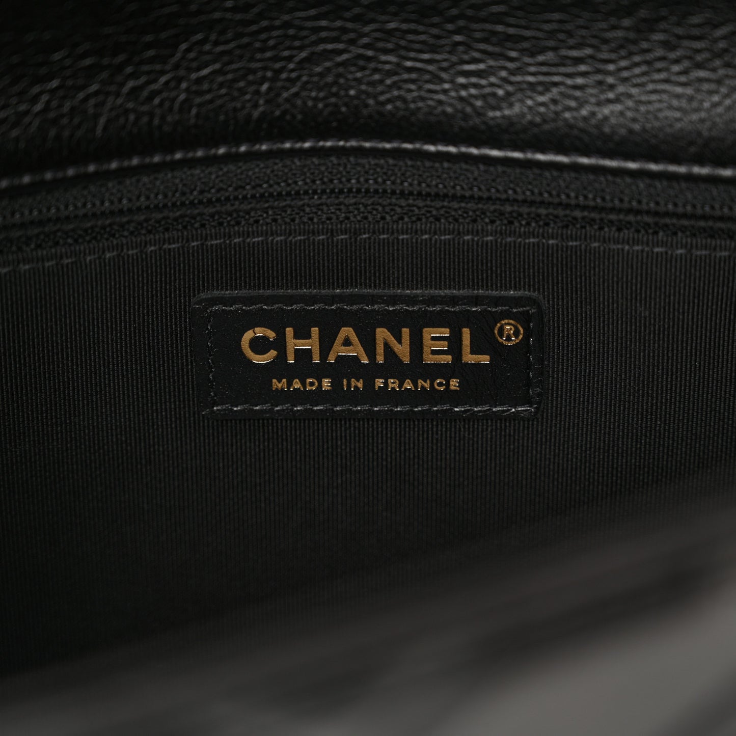 Crumpled Calfskin Medium Chain All Over Flap Black