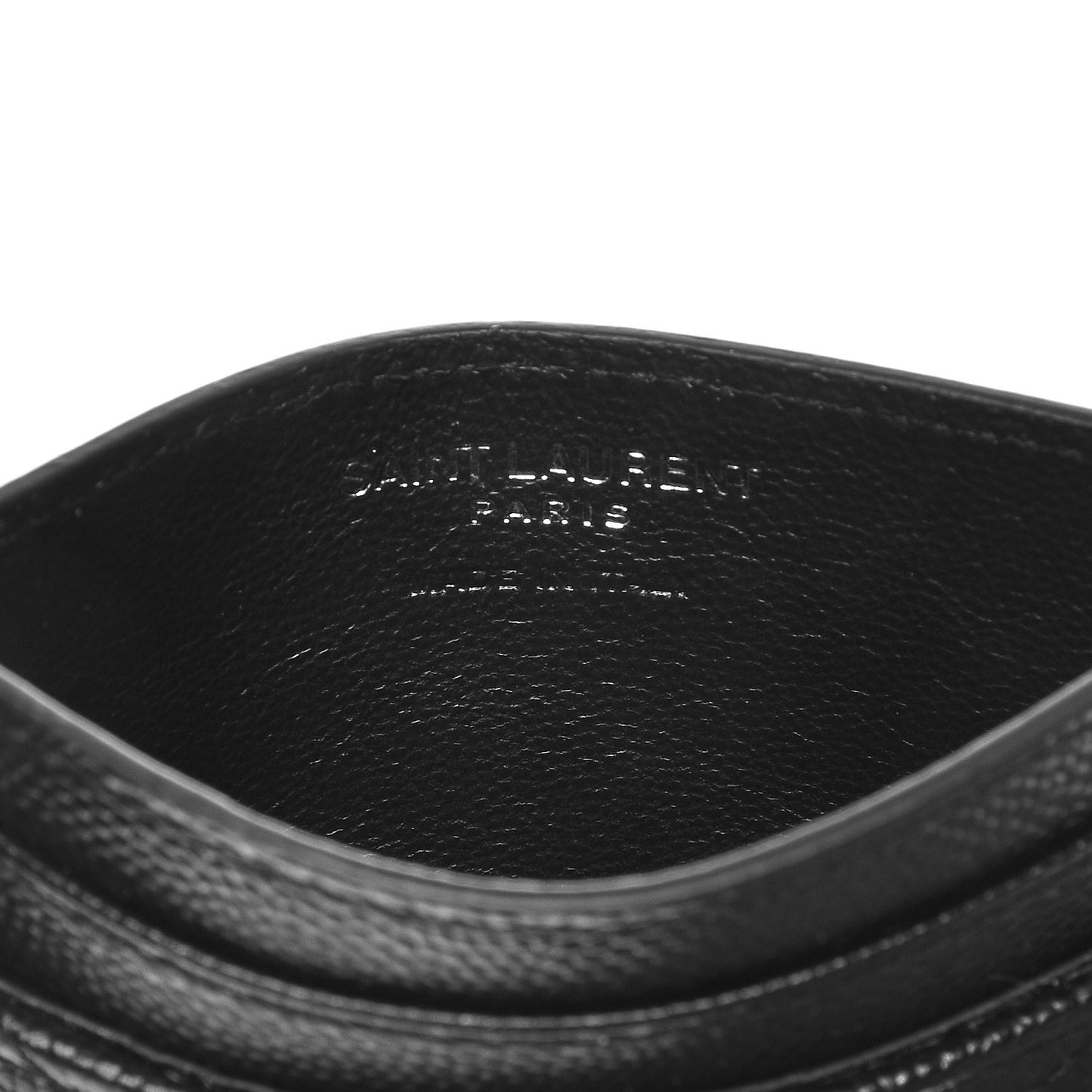 Grain De Poudre Matelasse Chevron Monogram Credit Card Case Black
