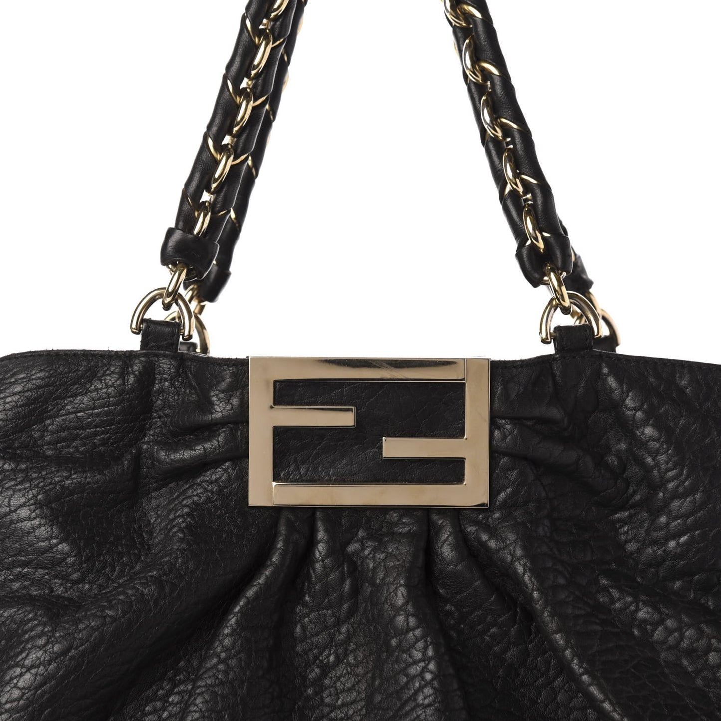 Crinkled Lambskin Mia Tote Black