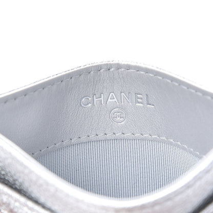 Chanel Metallic Lambskin Quilted Card Holder Silver 6 of 9