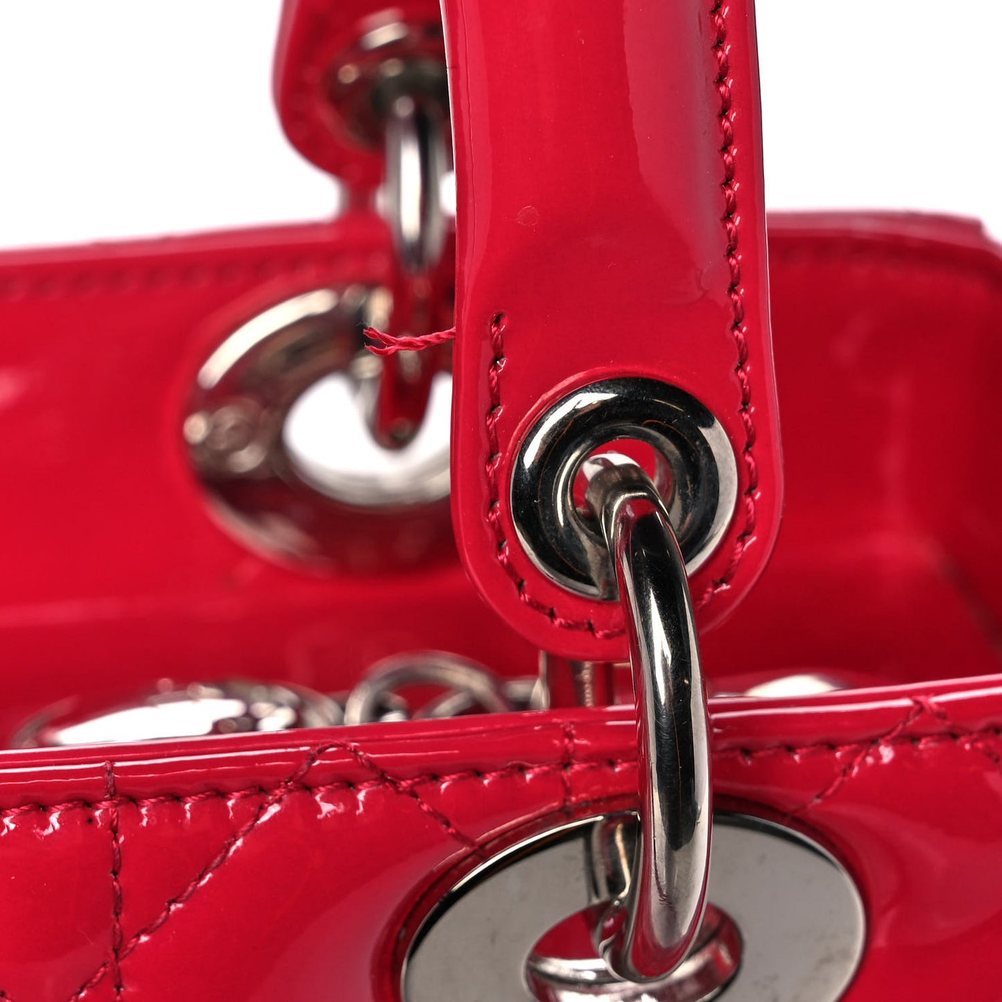 Patent Cannage Medium Lady Dior Red
