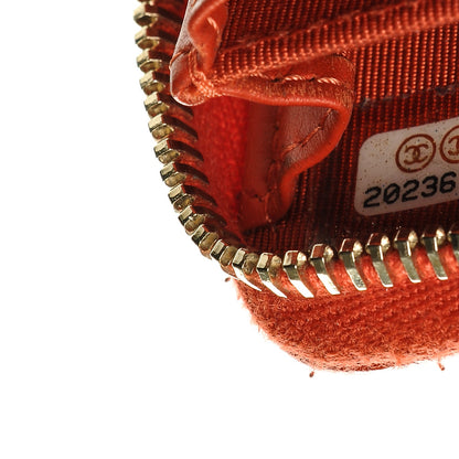 Chanel Pearly Caviar Quilted Zip Coin Purse Orange 7 of 7