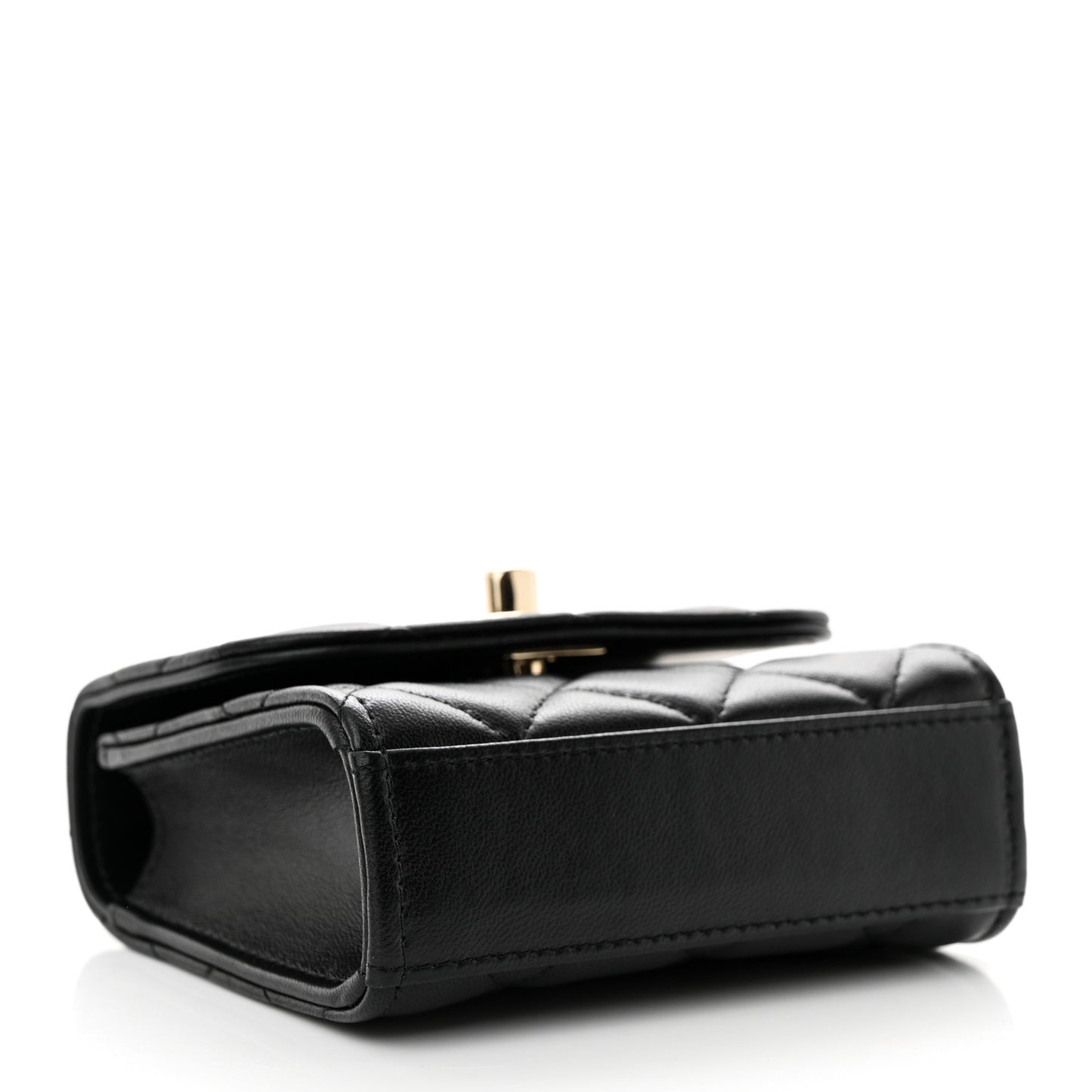Lambskin Quilted Mini Trendy CC Chain Wallet Black