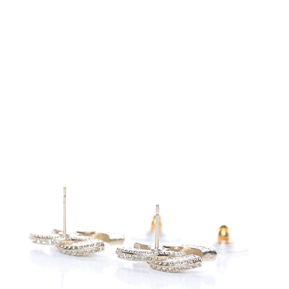 Chanel Crystal CC Earrings Gold 4 of 5