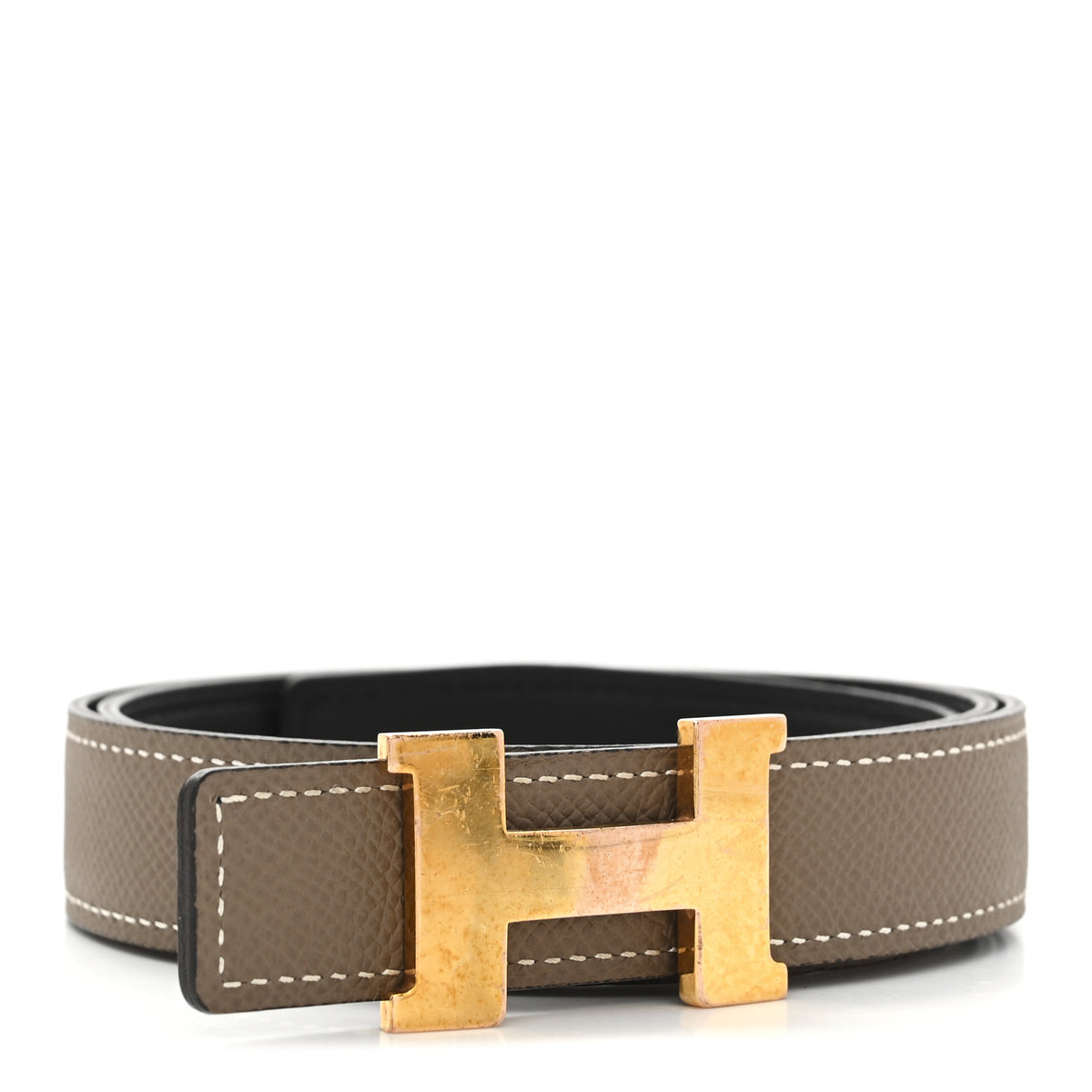 Hermes Swift Epsom 24mm Gamma Belt 75 Rose Sakura / Etoupe Hermes Swift Epsom 24mm Mini Constance H Belt 75 30 Black  main image 4
