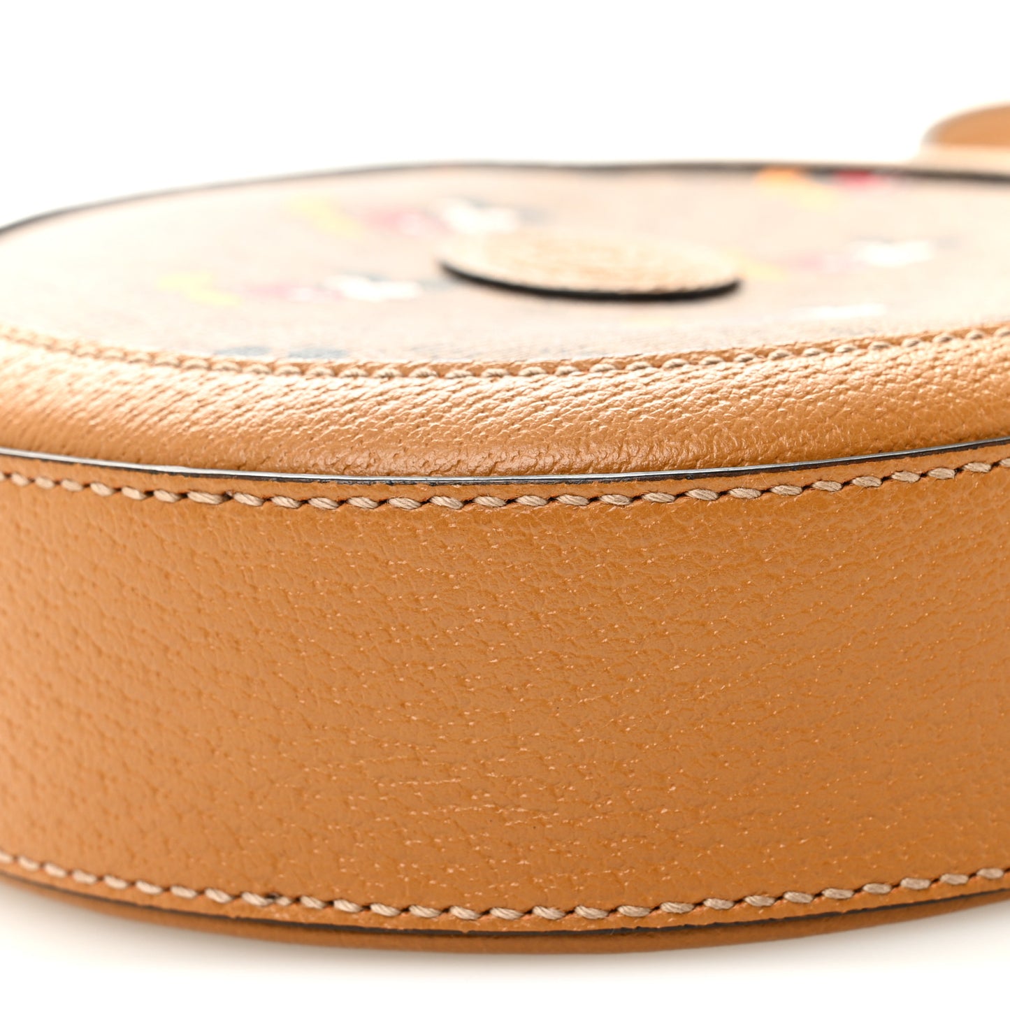X DISNEY Mini Vintage GG Supreme Monogram Mickey Mouse Round Shoulder Bag Beige Vintage Sun Oil