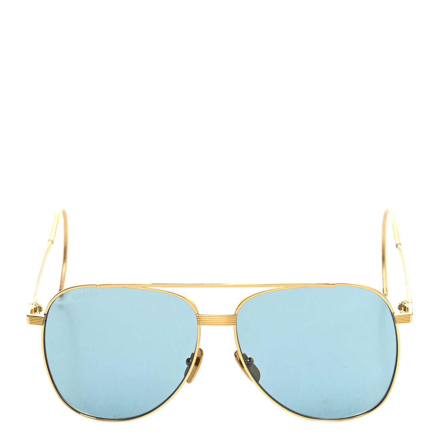 Gucci Aviator Sunglasses GG0953S Gold Light Blue 2 of 9