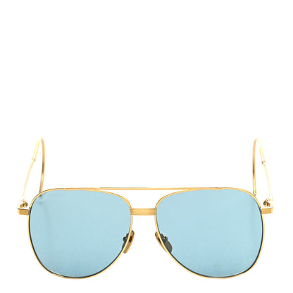 Gucci Aviator Sunglasses GG0953S Gold Light Blue 2 of 9