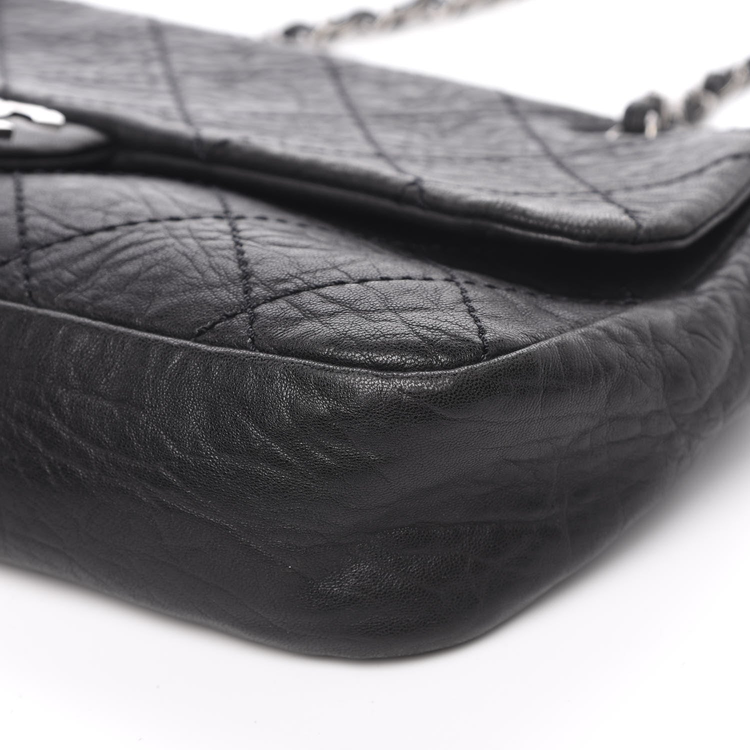 Chanel Distressed Lambskin Le Marais Ligne Flap Black 9 of 13