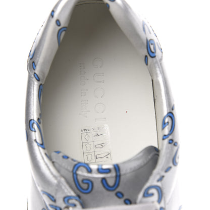 Gucci Miro Rubber Wax GucciGhost Print Mens New Ace Sneakers 9 Silver 6 of 9