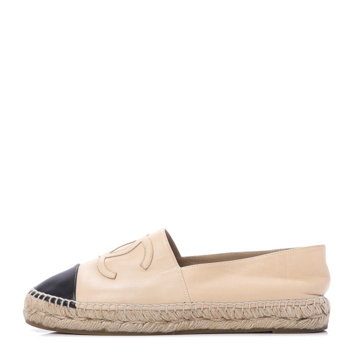 Lambskin CC Espadrilles 38 Beige Black
