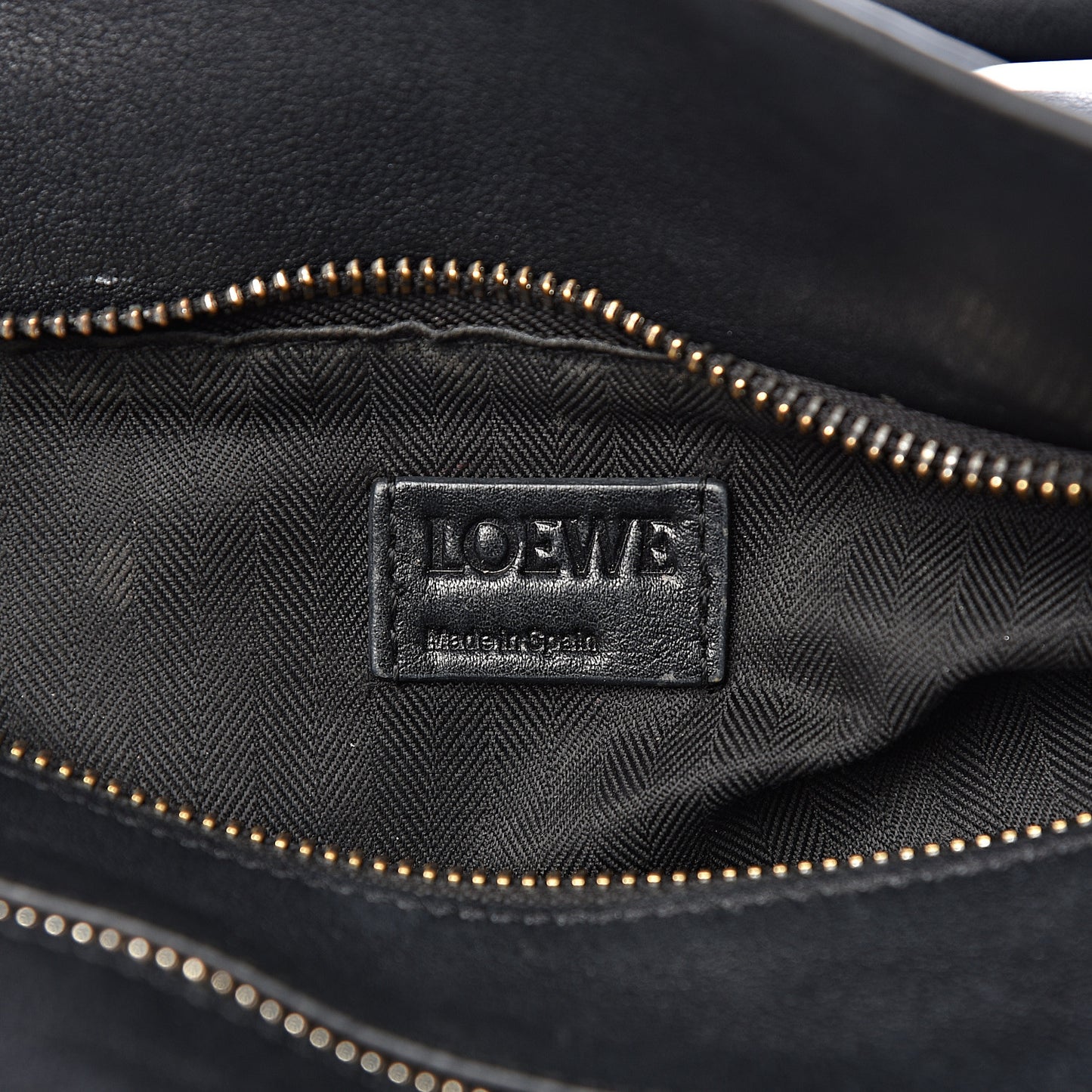Calfskin Zipper Puzzle Bag Black