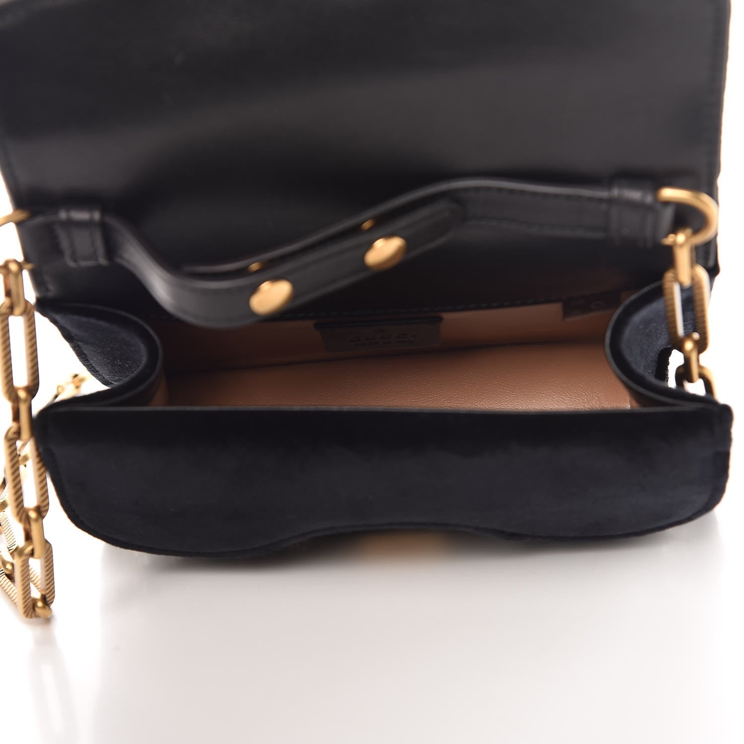 Gucci Velvet Crystal Mini Bee Broadway Shoulder Bag Black 5 of 7