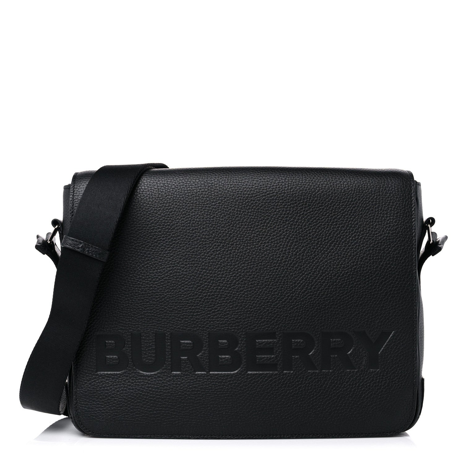 Burberry Grainy Calfskin Embossed Bruno Messenger Black 1 of 11