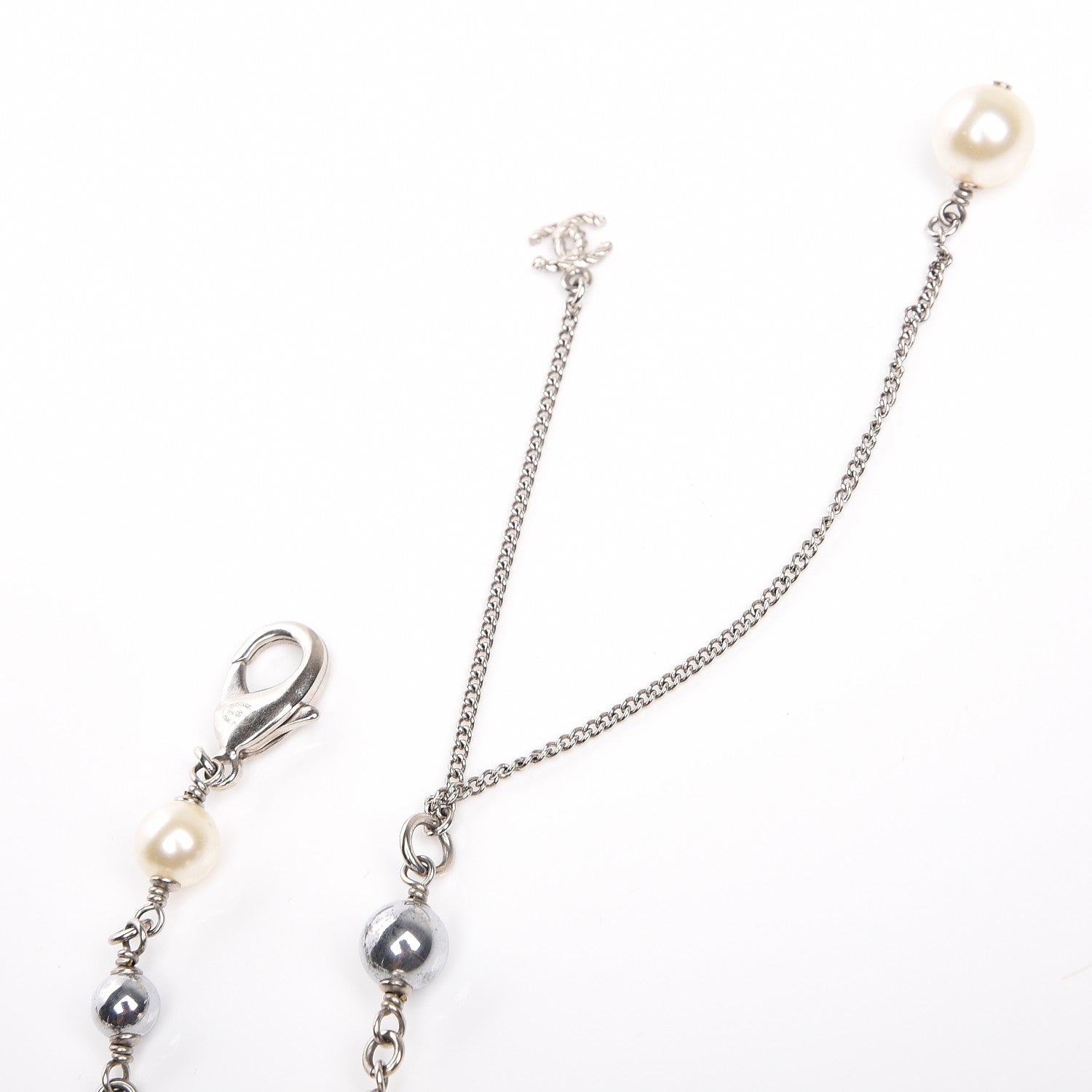 Chanel Pearl Beaded CC Long Necklace Black 6 of 6