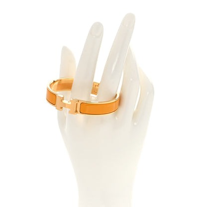Hermes Enamel Narrow Clic Clac H Bracelet PM Jaune Madras 2 of 5