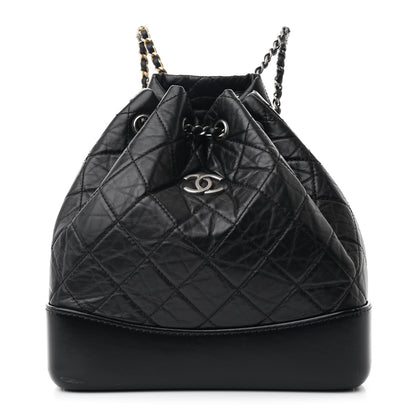 Chanel Aged Calfskin Quilted Small Gabrielle Backpack Black 1 of 12