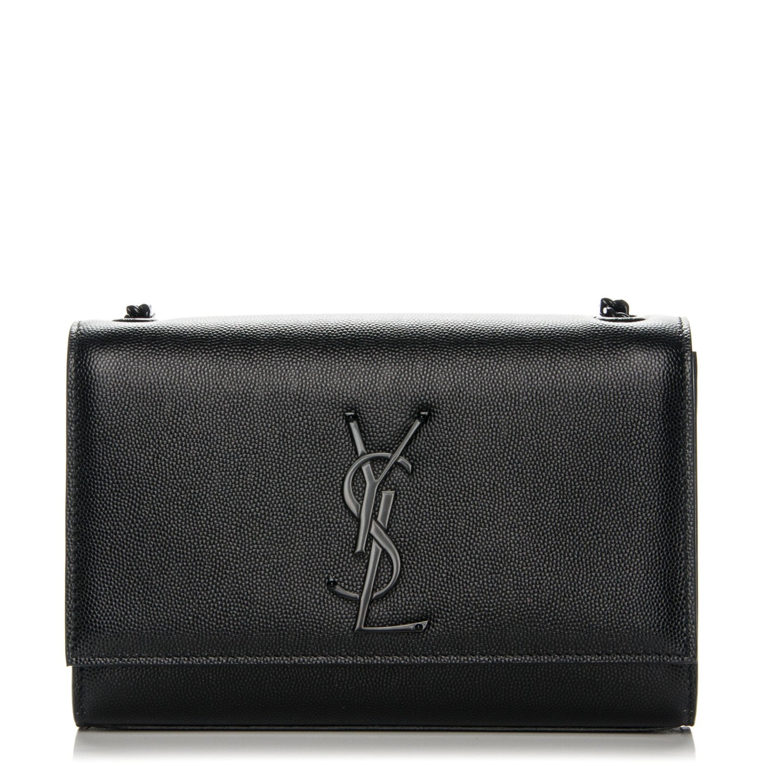 Saint Laurent Grain De Poudre Small Monogram Kate Satchel Black 1 of 7