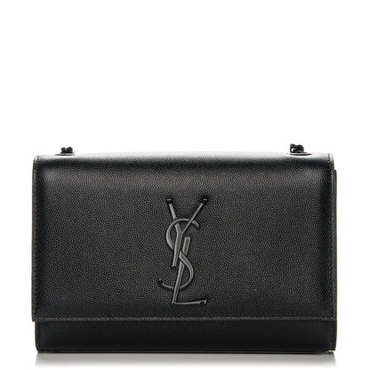 Saint Laurent Grain De Poudre Small Monogram Kate Satchel Black 1 of 7