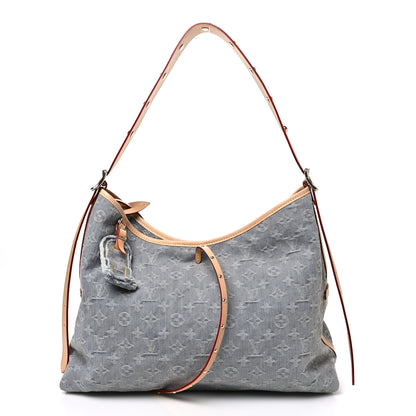 Louis Vuitton Monogram Denim CarryAll MM Washed Grey 1 of 12