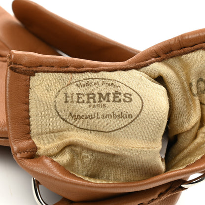 Hermes Lambskin Gloves 7 Brown 3 of 4