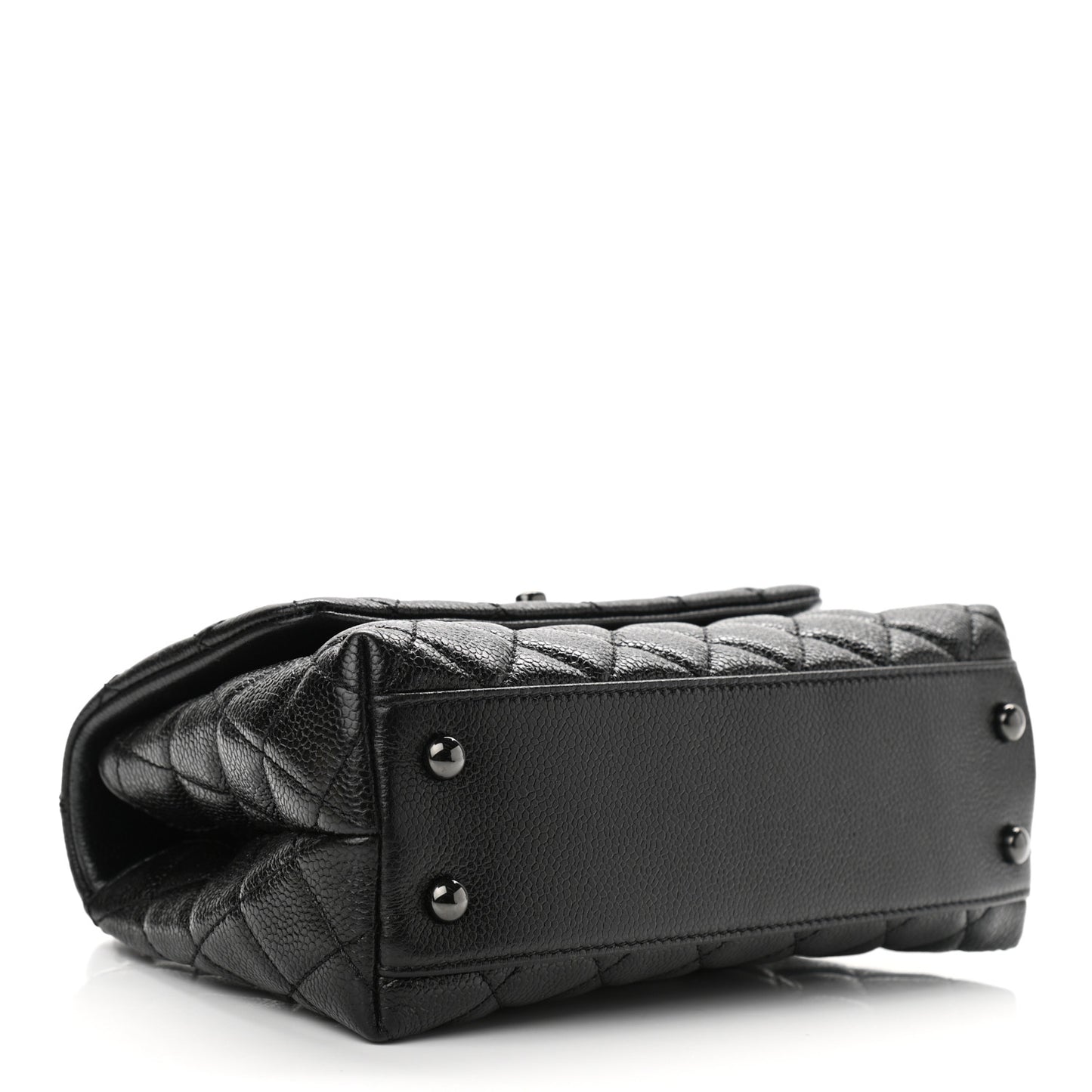 Caviar Quilted Mini Coco Handle Flap So Black