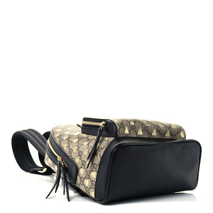 Gucci GG Supreme Monogram Bees Print Small Day Backpack Beige Oro Black 4 of 11