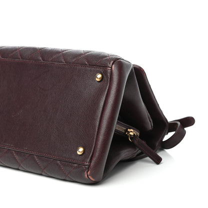 Chanel Shiny Sheepskin Quilted Large Trapezio Flap Dark Burgundy 9 of 10