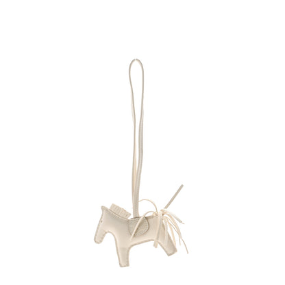 Hermes Milo Lambskin Matte Alligator Touch Grigri Rodeo Horse Bag Charm PM Craie Nata Beton 1 of 5