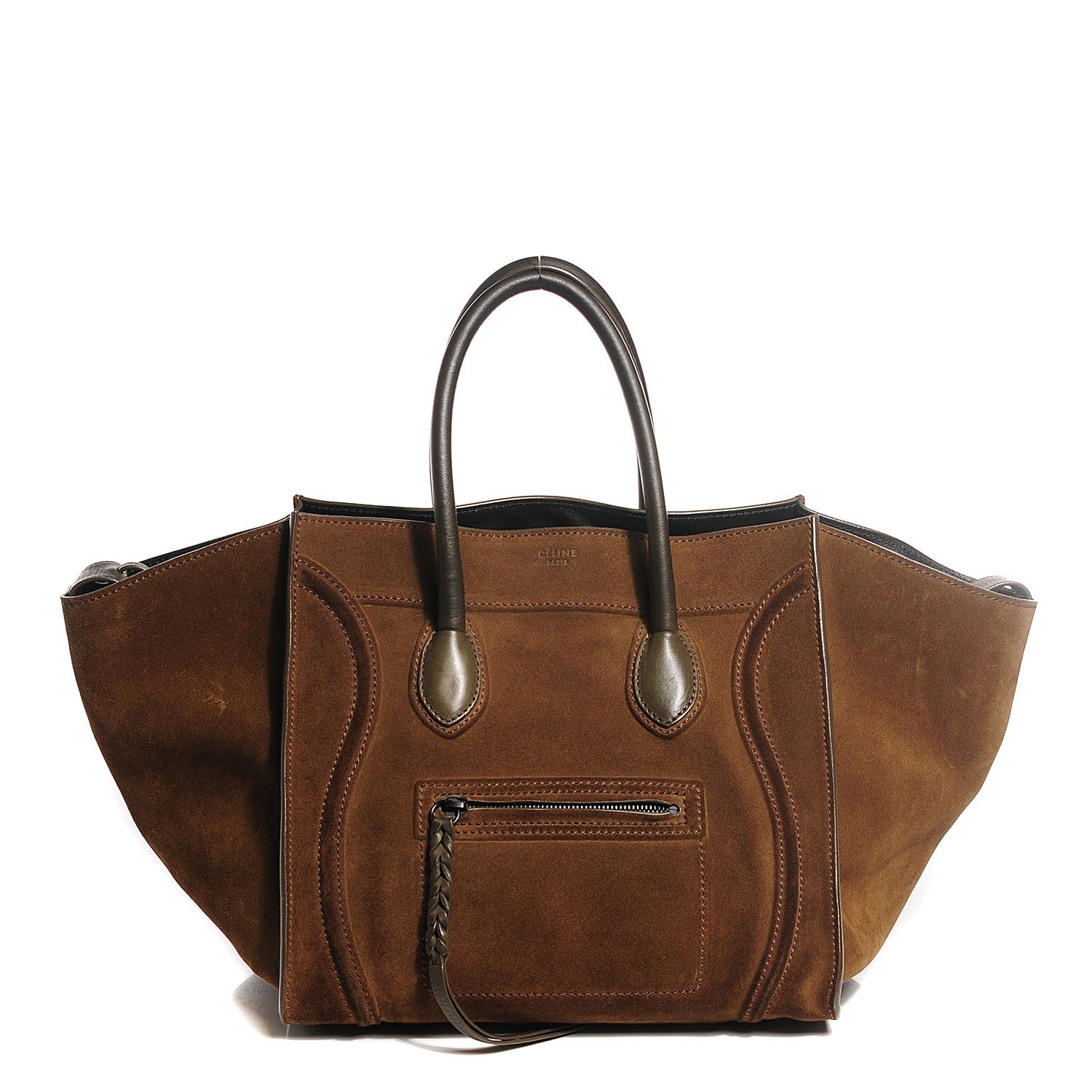 Celine Suede Medium Phantom Luggage Olive 1 of 8